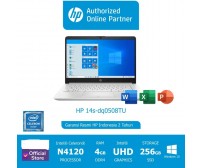 HP 14s-dq0508TU - INTEL Celeron N4120 | ram  4GB |  SSD 256GB | W11 |  OHS | Layar 14inch